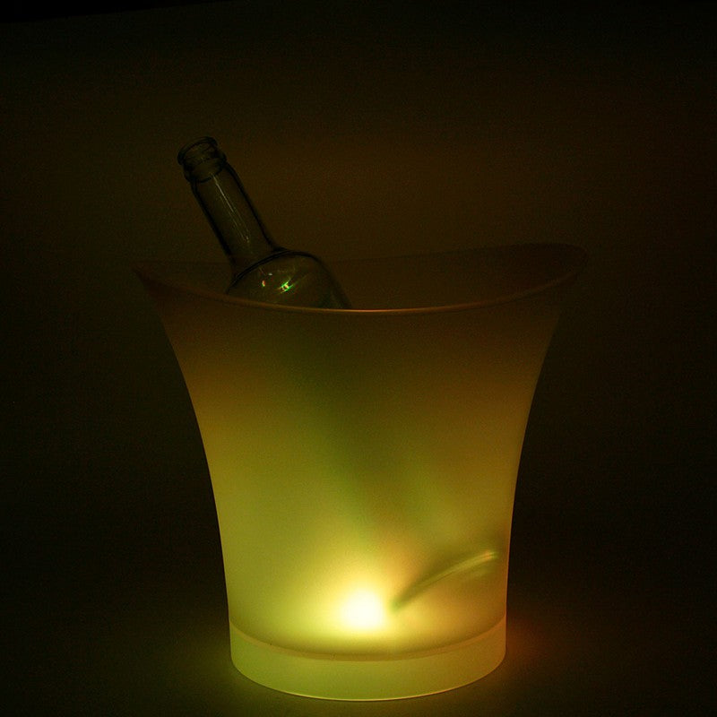 Round Plastic Ice Bucket with LED Lighting