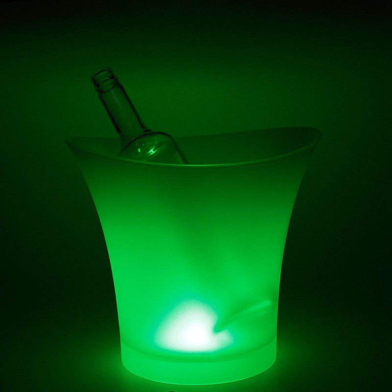 Round Plastic Ice Bucket with LED Lighting