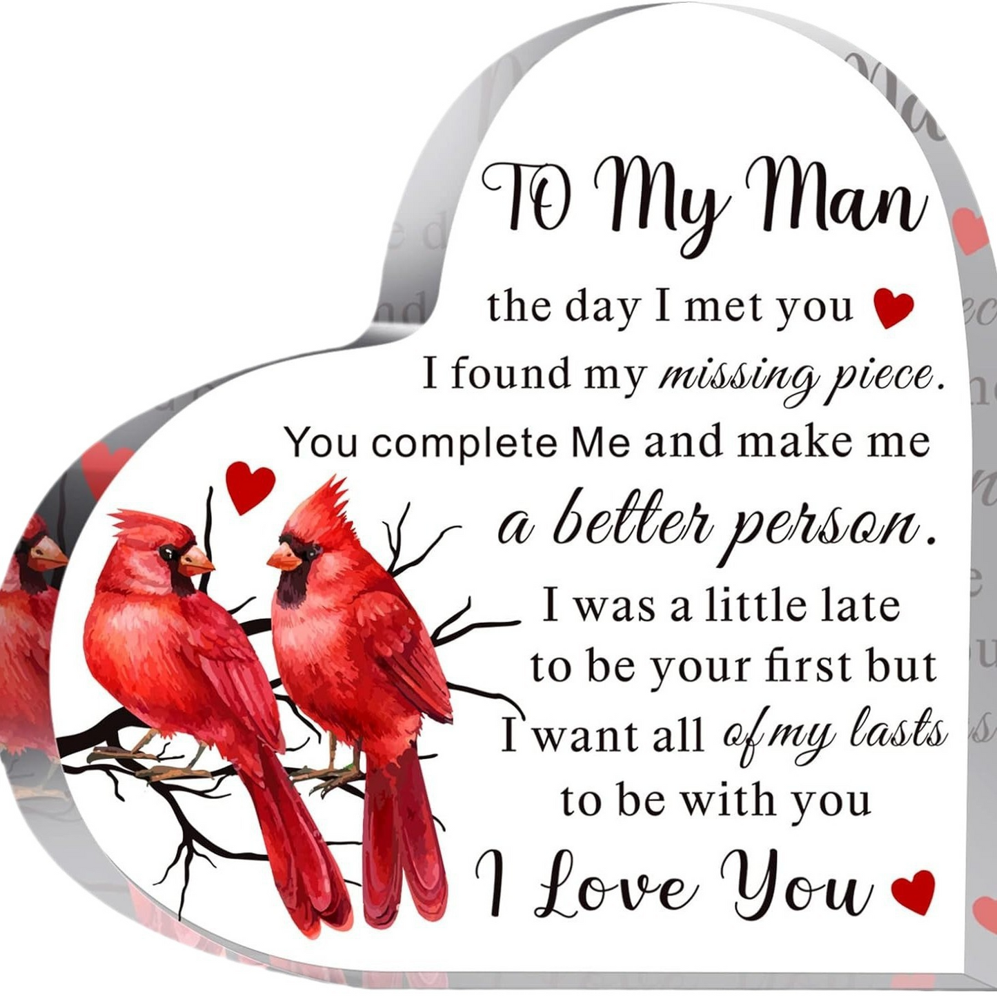 Heart Acrylic Table Decor – Mother's & Father's Day