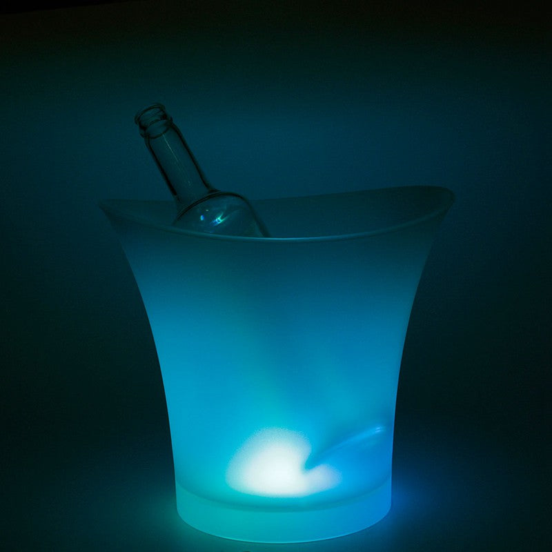 Round Plastic Ice Bucket with LED Lighting