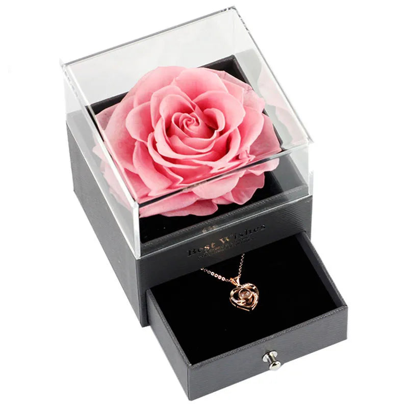 Preserved Flower  with Necklace