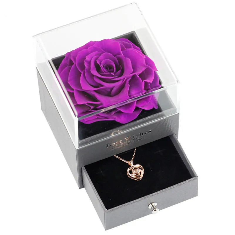 Preserved Flower  with Necklace